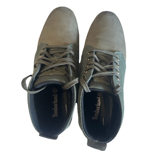 Timberland Davis Square Men\'s Size 7.5  Chukka Dark Green Nubuck Canvas Sneaker main image 5
